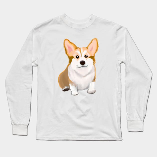 Cute Corgi Drawing Long Sleeve T-Shirt by Play Zoo